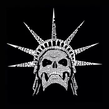 Freedom Skull — мужская бейсбольная футболка реглан с рисунком Word Art LA Pop Art
