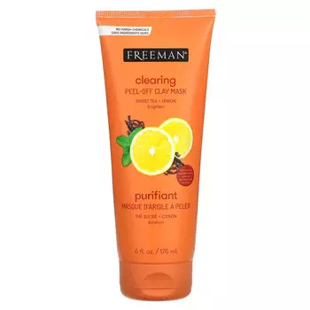 Freeman Beauty, Feeling Beautiful, очищающая отшелушивающая маска из глины, сладкий чай + лимон, 175 мл (6 жидк. унций)