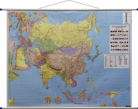 Фрейтаг и Берндт, Настенная политическая карта Азии, 1:9 000 000 Freytag&Berndt