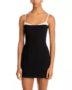 FRENCH CONNECTION Мини-платье Azra с контрастной отделкой, черный