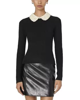 FRENCH CONNECTION Трикотажный топ с украшением Mozza, черный