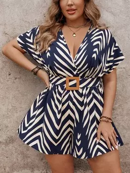 Frenchy Праздничное повседневное повседневное платье размера «летучая мышь» с геометрическим принтом и рукавами «летучая мышь» Shein, темно-синий