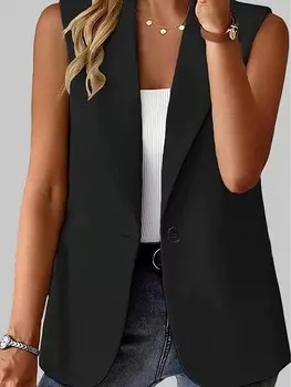 Frenchy Женская однотонная майка больших размеров без рукавов больших размеров простой стиль Подходит для повседневной носки Shein, черный