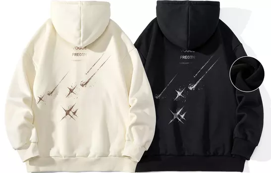 FREO3N Толстовка унисекс, (Набор из 2 шт. обычной версии) Бежевый и белый