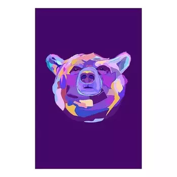 Фреска Artgeist Colourful Bear, разноцветный