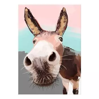 Фреска Artgeist Curious Donkey, разноцветный