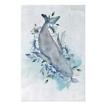 Фреска Artgeist Mrs. Whale цвет grau/blau