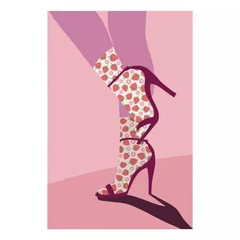 Фреска Artgeist Strawberry Socks, розовый