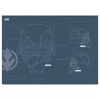 Фреска Komar EP9 Blueprint Kylo Helmet, черный