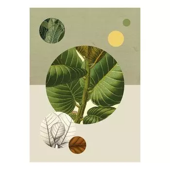 Фреска Komar Green Structure, разноцветный