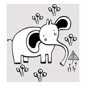 Фреска Komar Scribble Elephant, черно-белый