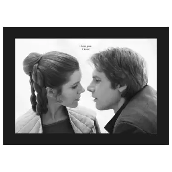 Фреска Komar Star Wars Leia Han Love, черно-белый