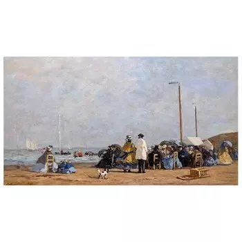 Фреска LegendArte Crinolines Sur La Plage, многоцветный