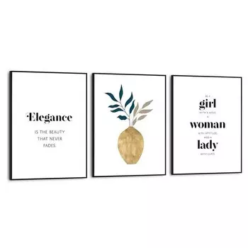 Фреска Reinders Elegant 3-teilig, черный