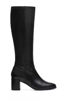 Freva55 длинные кожаные туфли Clarks, черный