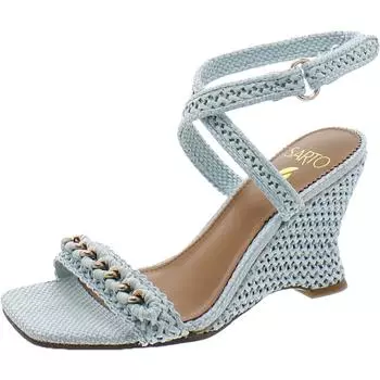 Frita женские босоножки на танкетке с открытым носком и ремешком на щиколотке Sarto Franco Sarto, цвет aqua fabric