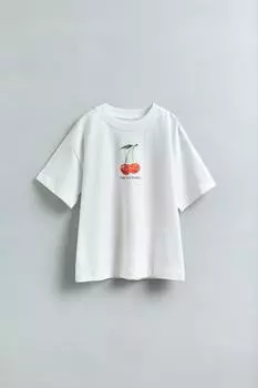 Фруктовая футболка ZARA, белый