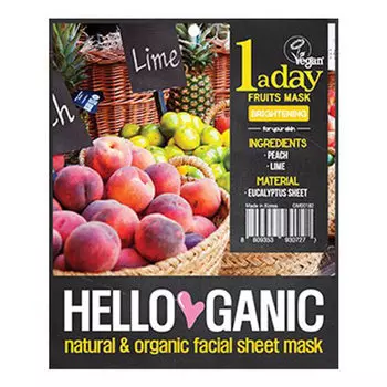 Фруктовая маска One A Day, маска для лица, 1 шт. Hello Ganic, Inna marka