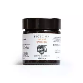 Фруктовый пилинг/маска с малиной, 30 мл Biosoma, Raw