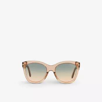 FT0870 солнцезащитные очки Wallace из ацетата кошачьего глаза Tom Ford, коричневый