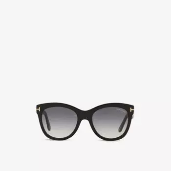 Ft0870 солнцезащитные очки wallace из ацетата кошачьего глаза Tom Ford, черный