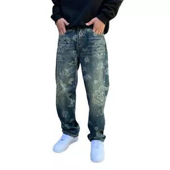 FUERZA Джинсы унисекс винтажные синие