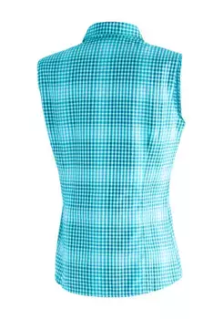 Функциональная блузка Maier Sports "Палома", клетчатая блузка без рукавов для походов, путешествий и отдыха, голубой