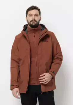 Функциональная куртка 3-в-1 Jack Wolfskin "ALTENBERG 3IN1 JKT M " (2 шт.), с капюшоном, цвет Carmine