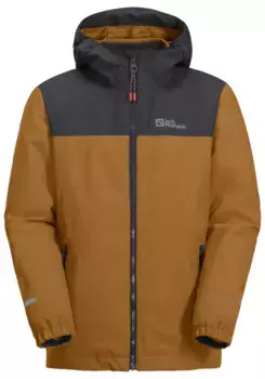 Функциональная куртка 3-в-1 Jack Wolfskin "SNOWCURL 3IN1 JACKET K", с капюшоном, цвет Autumn-Leaves
