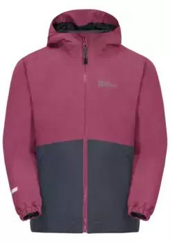Функциональная куртка 3-в-1 Jack Wolfskin "ICELAND 3IN1 JACKET K", с капюшоном, фуксия