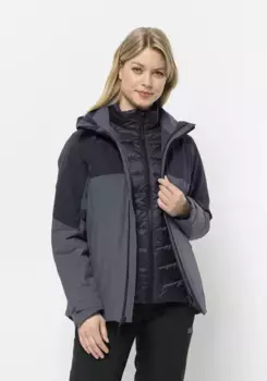Функциональная куртка 3-в-1 Jack Wolfskin "FELDBERG 3IN1 JKT W" (2 шт.), с капюшоном, цвет Dolphin