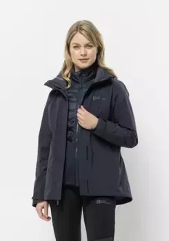 Функциональная куртка 3-в-1 Jack Wolfskin "LUNTAL 3IN1 JKT W", с капюшоном, синий