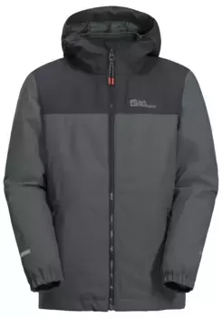 Функциональная куртка 3-в-1 Jack Wolfskin "SNOWCURL 3IN1 JACKET K", с капюшоном, зеленый
