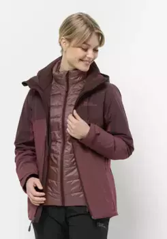Функциональная куртка 3-в-1 Jack Wolfskin "FELDBERG 3IN1 JKT W" (2 шт.), с капюшоном, цвет Apple-Butter