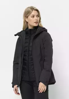 Функциональная куртка 3-в-1 Jack Wolfskin "FELDBERG 3IN1 JKT W" (2 шт.), с капюшоном, черный