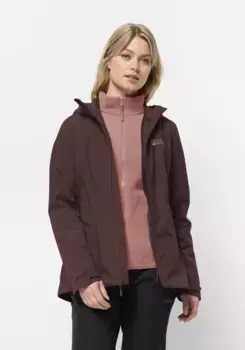 Функциональная куртка 3-в-1 Jack Wolfskin "MOONRISE 3IN1 JKT W" (2 шт.), с капюшоном, бордовый