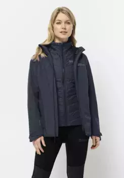 Функциональная куртка 3-в-1 Jack Wolfskin "GLAABACH 3IN1 JKT W" (2 шт.), с капюшоном, синий