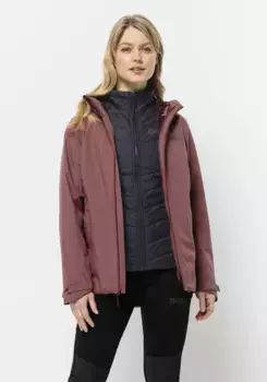 Функциональная куртка 3-в-1 Jack Wolfskin "GLAABACH 3IN1 JKT W" (2 шт.), с капюшоном, цвет Apple-Butter