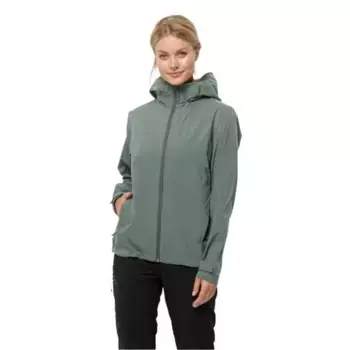 Функциональная куртка Jack Wolfskin "ELSBERG 2.5L JKT W", с капюшоном, водонепроницаемая, зеленый