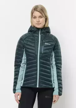 Функциональная куртка Jack Wolfskin "ROUTEBURN PRO INS JKT W", с капюшоном, зеленый