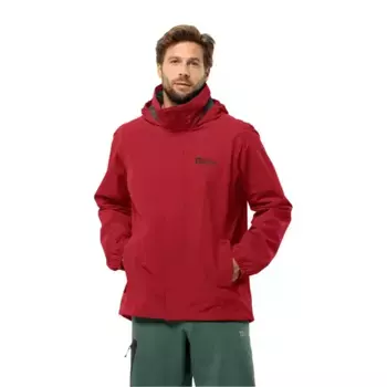 Функциональная куртка Jack Wolfskin "STORMY POINT 2L JKT M", с капюшоном, водоотталкивающая, ветрозащитная и дышащая, цвет Red Glow