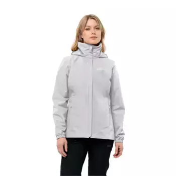 Функциональная куртка Jack Wolfskin "STORMY POINT 2L JKT W", с капюшоном, со складным капюшоном, серый