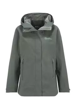 Функциональная куртка Kammweg 2L, потайная молния, женская Jack Wolfskin, цвет Slate Green