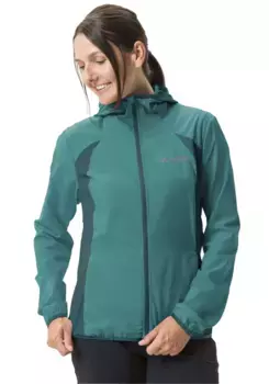 Функциональная куртка VAUDE "WOMEN'S QIMSA AIR JACKET" (1 шт.), с капюшоном, ветронепроницаемая, водоотталкивающая и дышащая, цвет Wave