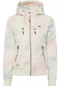 Функциональная куртка в стиле Ragwear "NUGGIE OMBRE O", с капюшоном, переходная куртка из пастельного батика с принтом по всей поверхности, цвет 8009 Multi Combo Nuggie Ombre O