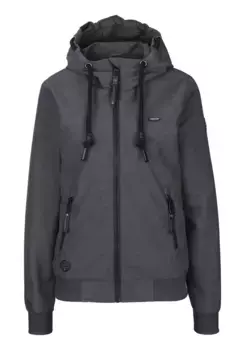 Функциональная куртка в стиле рэгвир "NUGGIE OMBRE O", с капюшоном, переходная куртка из пастельного батика с принтом по всей поверхности Ragwear, серый