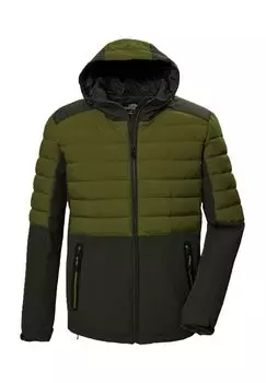 Функциональная куртка, воротник стойка, капюшон, мужская Killtec, цвет 00250 Dark Moss