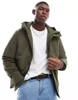 Функциональная парка цвета хаки Jack & Jones с мягкой подкладкой