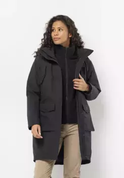 Функциональная парка Jack Wolfskin "EISWALD 3IN1 PARKA W", с капюшоном, черный