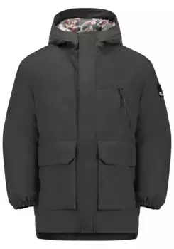 Функциональная парка Jack Wolfskin "TEEN 2L INS PARKA Y", с капюшоном, черный